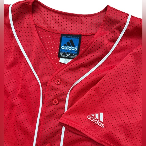 adidas Other - Vintage Adidas Team Men’s Baseball Jersey Size XL Back Logo Vented Red Y2K Sport